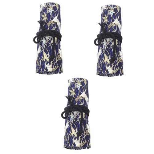 SHINEOFI 3 Stück Rolle -Stift-Vorhang-Stiftetui Schreibwaren-Kit Buntstifte Wickeln Großer Bleistiftbeutel Deckel Stiftverpackungs-Organizer multifunktionales federmäppchen Baumwolle von SHINEOFI