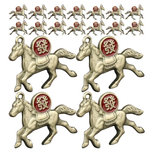 SHINEOFI 30 Stück Teiliges Vintage Pferd Schlüsselanhänger aus Langlebiger Legierung Chinesisches Glücks Zodiac Tier Anhänger für Handy Rucksack Geldbörse und Schlüsselbund Praktisch und von SHINEOFI
