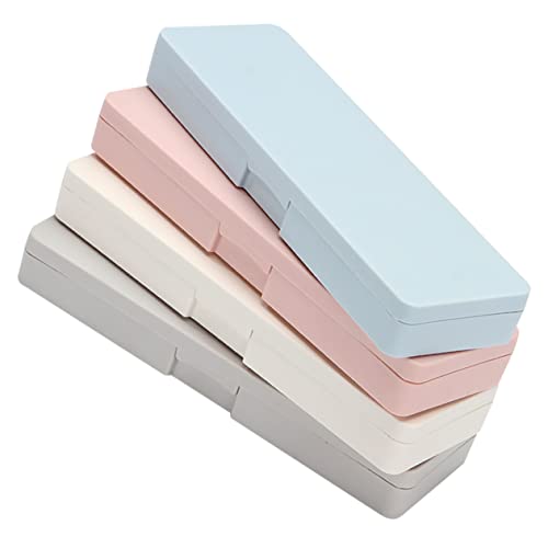 SHINEOFI 4 Stück Kunststoff Federmäppchen Tragbare Bleistift Aufbewahrungsboxen für Schüler Organizer für Stifte Kreative Schreibtisch Organizer Farben von SHINEOFI