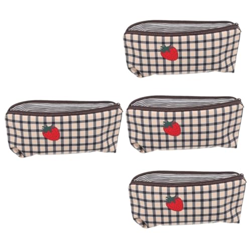 SHINEOFI 4 Stück Mäppchen Tasche Ästhetisch Beutel Erdbeere Für Hallo Groß Praktischer Stifthalter Nettes Bleistiftkoffer Kleiner Bleistiftkoffer Lagerzubehör Polyester von SHINEOFI