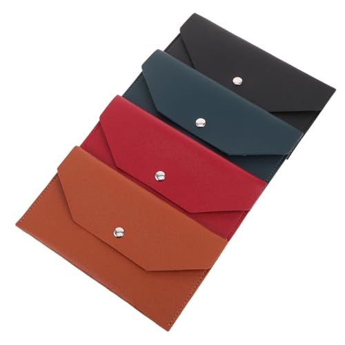 SHINEOFI 4 Stück PU Kartenetuis Langformat mit Geldfach Minimalistischer Kartenhalter und Bargeldorganizer Langlebige Geldbörse für Business Freizeit und Reisen Schlank und Vielseitig in von SHINEOFI