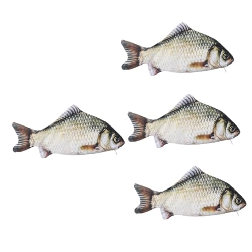 SHINEOFI 4 Stück Simulierter Fisch Stiftbeutel Fisch Geldbörse Bleistift Aufbewahrungsbeutel Federmäppchen Stiftebeutel Schreibwarenhalter Kreativer Bleistiftbeutel von SHINEOFI