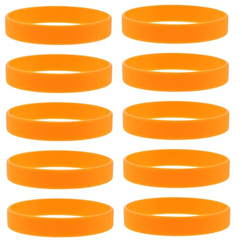 SHINEOFI 48 Stück Teiliges Orangefarbene Silikon-armbänder Dehnbare Blanke Identifikations-wristbands für Erwachsene und Vielseitig für Sport Party Events Bequem und Sichtbar von SHINEOFI