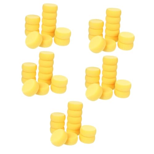 SHINEOFI 5 Sätze Runder Kuchenschwamm Gesichtsreinigungsschwamm Make up Sponge Schrubben Gesichtsschwamm Für Mädchen Runden Make-up-puderquasten Kleiner Runder Schwamm Yellow Stück * 5 von SHINEOFI