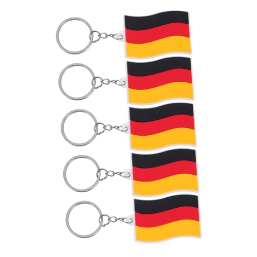 SHINEOFI 5 Stück Deutschland Flagge Schlüsselanhänger aus Weichem PVC Langlebig und Leicht für Auto Rucksack Handtasche Vielseitiges Zubehör für Schlüssel und Taschen Robust und Tragbar von SHINEOFI
