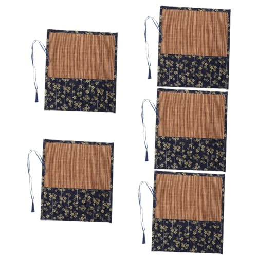 SHINEOFI 5 Stück Rollenstiftbeutel Federmäppchen Stiftbeutel Bleistiftbeutel Künstlerbedarf Zeichenstiftebeutel Stiftorganisator Pinselstifte Aufbewahrungsbeutel Briefpapierhalter von SHINEOFI