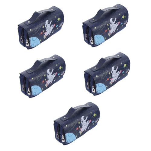 SHINEOFI 5 Stück schüleretui schreibwaren Organizer stifte Halterung Stiftrolle griffelmappe Multi Tasche tragbar Fall Tragen groß Mäppchen Praktische Bleistiftbeutel Bleistiftversorgung Pu von SHINEOFI