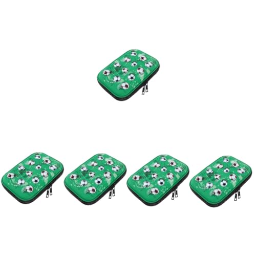SHINEOFI 5 Teiliges Fußball Federmäppchen Große Kapazität Multifunktionales Federmäppchen Make Up Tasche Durchsichtiges Für Prüfungen Fußball von SHINEOFI