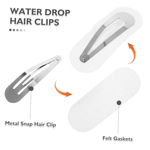 SHINEOFI 50 Sätze Wassertröpfchen Haarspangen mit Filzpolstern Biegung Rutschfeste DIY Haarclips für Frauen Mädchen Kreative Haarschmuck Bastelsets Sicherer Halt ohne Haarbruch von SHINEOFI