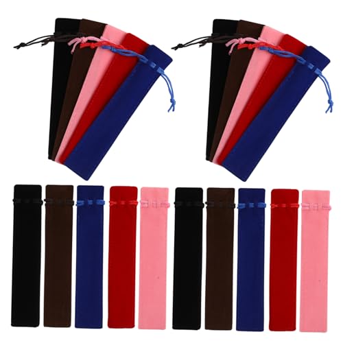 SHINEOFI 50 Stück Fleece -Stiftbeutel Stiftorganisator Stifthaltertasche Stiftbehälter studentische Schreibwaren Bleistifthalter Schulbedarfstasche Farbiger Bleistiftkoffer Flanell von SHINEOFI
