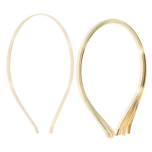 SHINEOFI 50 Stück Stirnbandzubehör plattiertes Haarband leerer Haarreifen Platin dünne Haarreifen haarschmuck handgefertigte Materialien für Schmuckreifen Rostfreier Stahl Golden von SHINEOFI