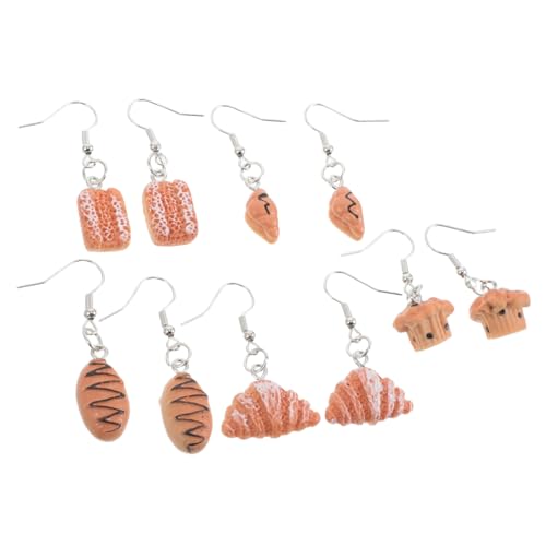 SHINEOFI 5paare Brotkuchen-ohrringe Als Essensanhänger Realistische Hängeohrringe Für Frauen Und Mädchen Leichter Und Bequemer Brotschmuck Für Alltag Und Partys Schöne Ohrhänger Als von SHINEOFI