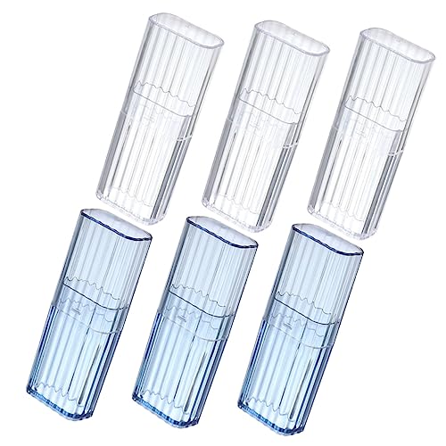 SHINEOFI 6 Stück Transparente Aufbewahrungsbox für Wattestäbchen Teiliges Tragbar mit Deckel für Reisen und Kleine Gegenstände Praktische Organizer für Zahnstocher und Kosmetik von SHINEOFI
