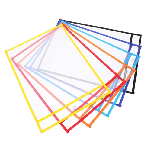 SHINEOFI 6 Stück Wisch Bare Schreibwaren Tasche Einziehbar Trocken Abwischbare Taschen Stationäre Lieferungen Süße Schulsachen Weiße Tafel Planke Aufkleber Bauschige Stifte Lehrerbedarf PVC von SHINEOFI