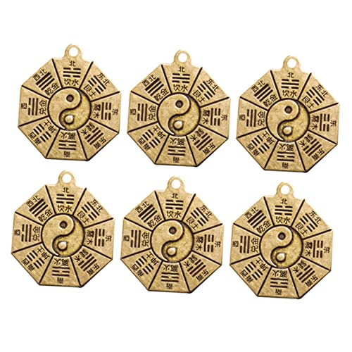 SHINEOFI 6st Klatsch-array-anhänger Glücksanhänger Hängend Schlüsselanhänger Retro- Feng-shui-münzen-charm Yang-charme Auto Feng-shui-charme Schlüsselbundanhänger Reize Kupfer von SHINEOFI