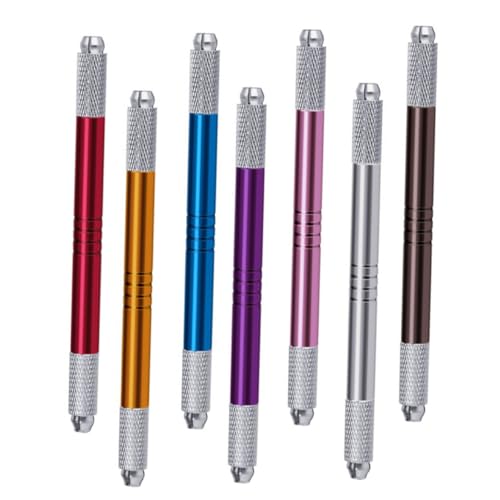SHINEOFI 7 Stück Teiliges Doppelkopf Augenbrauenstift Metall Makeup Pen für Präzises Zeichnen Rutschfestes Design Langlebig Geeignet für Professionelle Tattoo Microblading anwendungen von SHINEOFI