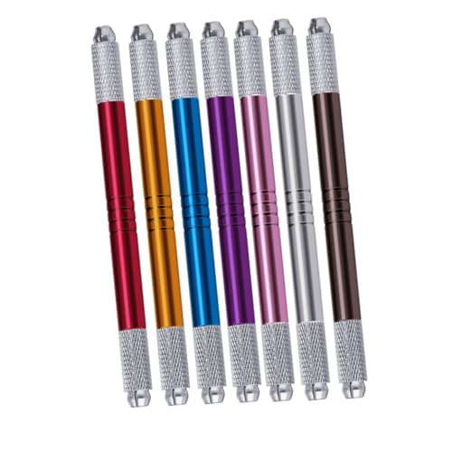 SHINEOFI 7 Stück Teiliges Microblading Beidseitiger Augenbrauenstift Manuell Tätowierend Metalldesign Vielseitig für Augenbrauen Lidstrich Lippenkontur Professionelle Tattoo nutzung von SHINEOFI