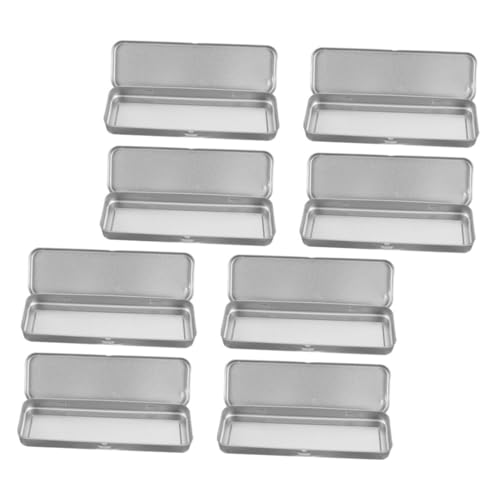 SHINEOFI 8stücke Federmäppchen Aus Weißblech Mit Scharnier Bleistiftbehälter Aus Blech Organizer Rechteckige Aufbewahrungsbox Für Büro Und Schule von SHINEOFI