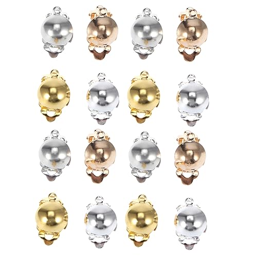 SHINEOFI 80 Stück Teiliges Diy Ohrclip Vergoldetem und Versilbertem Messing Halbrunde Ohrclips mit Ring für Ohrlochfreie Ohrringe Langlebige Schmuckzubehör für Ohrschmuckgestaltung von SHINEOFI