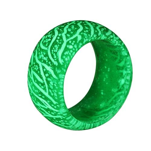 SHINEOFI Grüner Harz-rissring Kreativer Glänzender Damenring Kleiner Lustiger Nachtlicht-Ring Für Alltag Und Reisen von SHINEOFI
