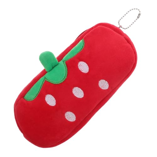 SHINEOFI Etui Für Bleistifthalter Federmäppchen Aus Plüsch Stiftetasche Für Studenten Süßes Federmäppchen Aufbewahrungstasche Für Schreibwaren Tragbare Schreibwarentasche Rot Metall von SHINEOFI