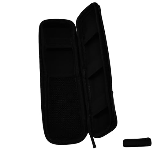 SHINEOFI Eva Federmäppchen Hartschale Schwarz Stifthalter mit Elastischem Band und Netzfach Kratzfestes Etui für Bleistifte Stylus und Kleine Accessoires von SHINEOFI