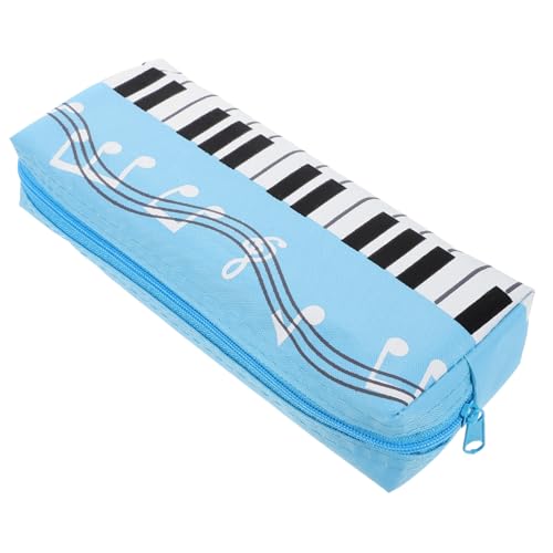 SHINEOFI Federmäppchen Klaviernoten Motiv Canvas Stifteetui Große Kapazität Leicht Zugänglich Modisches Design Für Erwachsene Mädchen Schule von SHINEOFI