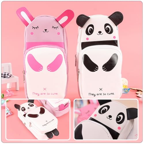 SHINEOFI Federmäppchen Panda Federtasche aus Hochwertigem Pu Niedliche Schreibwaren Tasche mit Reißverschluss Großer Kapazität Stiftemäppchen für Schüler Geschenk von SHINEOFI