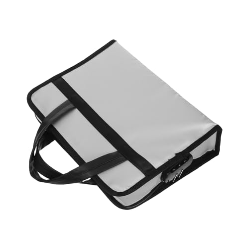 SHINEOFI Feuerfester Dokumententasche Business Organizer mit Schloss Tragbare Aktenmappe mit Mehreren Fächern Leichter Langlebiger Aktenkoffer für Geschäftsreisen Büro Meetings von SHINEOFI