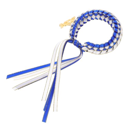 SHINEOFI Graduation Damen Geflochtenes Armband Handgefertigt Schickes Woven String Bracelet mit Schmetterlingsknoten Weiß Blau College Schmuck von SHINEOFI