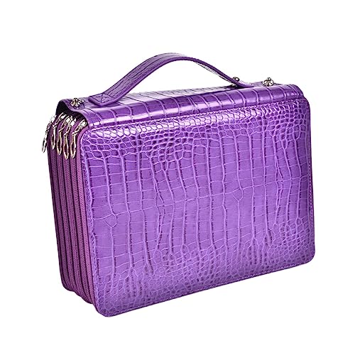 SHINEOFI Große Kunst Stifte Tasche Vielseitiger Stiftehalter Für Schüler Und Künstler Robuste Und Geräumige Aufbewahrung Für Schreibwaren Lila Farbgestaltung Ideal Für Bleistifte von SHINEOFI
