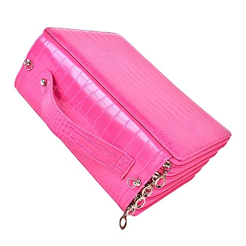 SHINEOFI Großer 252 Loch PU Stifthalter Für Kunstbedarf Multifunktionales Stiftemäppchen Tragbare Schreibwaren Tasche Leuchtendem Rosarot Für Schüler Und Künstler von SHINEOFI