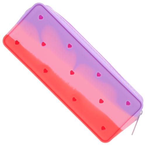 SHINEOFI Großes Farbiges Silikon Federmäppchen mit Reißverschluss Leichtes Stiftemäppchen für Erwachsene Tragbare Federtasche für Schule und Büro Robust und Vielseitig Einsetzbar von SHINEOFI