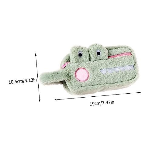 SHINEOFI Großes Plüsch Federmäppchen Mäppchen Kuscheliges Stifteetui Schüler Stifttasche Grün Kreatives Lustiges Schreibwarenetui für Schule und Büro Geschenkidee von SHINEOFI