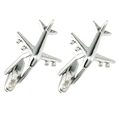SHINEOFI Herren Manschettenknöpfe Flugzeug Design Kupfer Material Eleganter Stil Modische Cufflinks für Hemd Geeignet für Hochzeit Geburtstag Business und Festliche Anlässe von SHINEOFI