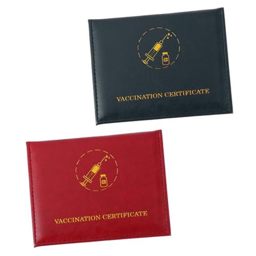 SHINEOFI 2stücke Impfkarte Schutzhüllen Mit Dualen Kartenfächern Und Leicht Für Und Alltägliche Nutzung Rot-braun Und Dunkelgrün von SHINEOFI