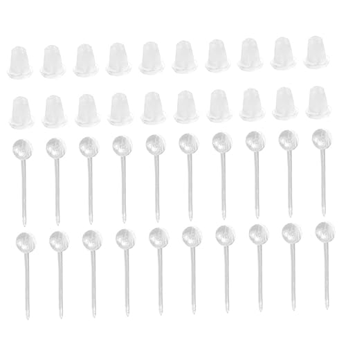 SHINEOFI Kunststoff Ohrstecker Stöpsel Ohrring Nadel Transparent Langlebig Design Geeignet für Damen Ohrlochpflege und DIY Schmuckzubehör von SHINEOFI