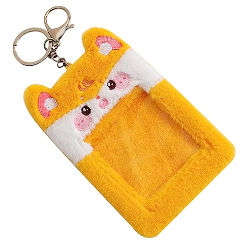 SHINEOFI Kuscheliger Cartoon Frosch Kartenhalter Für Schüler | Sichtbarer Kartenhalter Für Ausweise Bus Und Essenskarten | üsch Kartenetui Mit Niedlichem Fuchsdesign von SHINEOFI