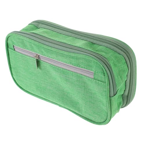 SHINEOFI Leinentasche Taschen Für Jungen Doppellagige Flip-stifttasche Faltbar Schreibwarentasche Tägliches Federmäppchen Multifunktionale Taschen Lagerung Abteil Aluminiumlegierung Green von SHINEOFI