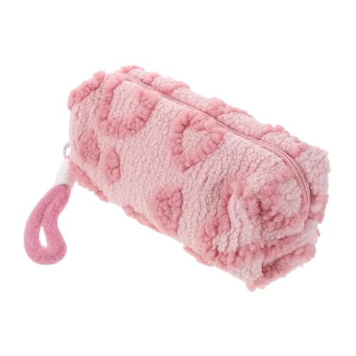 SHINEOFI Liebesstifttasche Bleistiftkoffer Mit Großer Kapazität Bleistiftbeutel Für Das College Organisation De Lapices Cartoon Bleistiftbeutel Organizer Für Schreibwarentaschen Rosa Sherpa von SHINEOFI