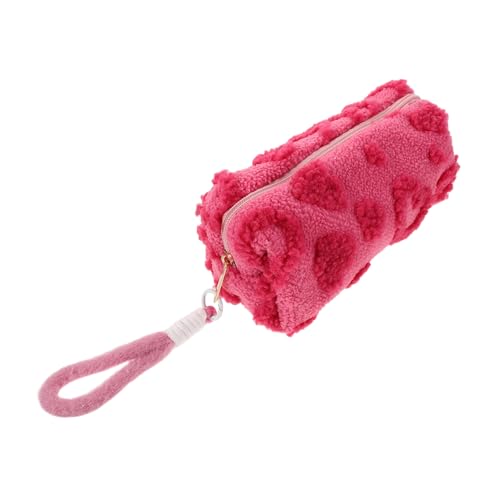 SHINEOFI Liebesstifttasche Kosmetiktasche süßes ästhetisches Federmäppchen Bleistiftbeutel für das College Schreibwaren-Organizer Kawaii Beutel Mädchen Tasche Stiftbehälter Sherpa Rosig von SHINEOFI