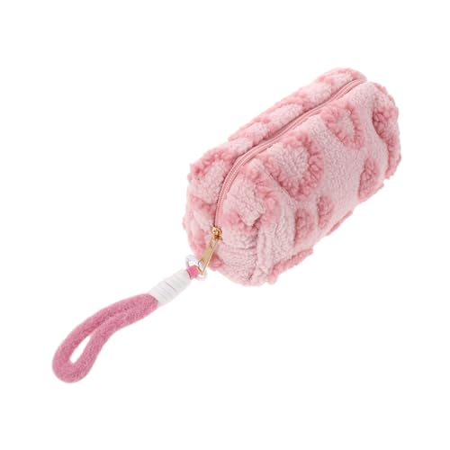 SHINEOFI Liebesstifttasche Mäppchen Netter Pen -Organizer Kosmetiktasche Beutel für Mädchen Schreibwaren-Organizer-Tasche Estuche Lapices süßer Penorganisator Hülle Sherpa Rosa von SHINEOFI