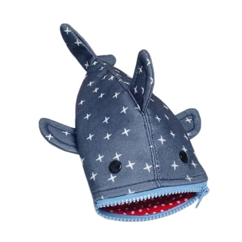 SHINEOFI Lustiges Shark Form Federmäppchen mit Reißverschluss Geräumige Federtasche für Schule Makeup und Kleine Accessoires Robustes Tragbares Stiftemäppchen für Mädchen und Reisen Blaue von SHINEOFI