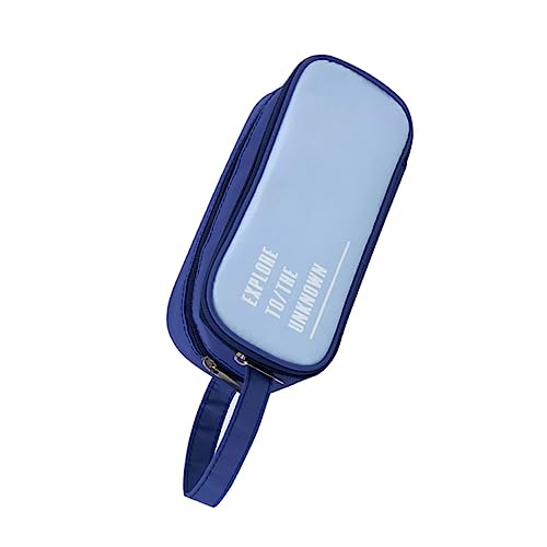 SHINEOFI Mehrschichtige Stiftetasche in Schreibwaren Federtasche Mit Großem Fassungsvermögen Bleistift Ästhetisch Schreibwarentasche Lagen Stiftetui Blue Oxford-Stoff von SHINEOFI