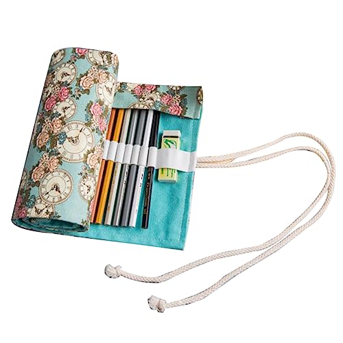 SHINEOFI Schildkröten Schlüsselanhänger Federmäppchen Geschenk für Künstler Pfau Parfümflasche Stift-Organizer-Etui tragbar Stricken Rollstifthalter Strickstifthalter Bleistift Uhr von SHINEOFI