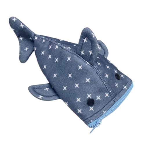 SHINEOFI Realistisches Shark Makeup Pouch mit Sternenmotiv Großer Canvas Organizer für Büro und Schulbedarf Vielseitige Robuste Tierform Federtasche für Reisen und Alltag von SHINEOFI