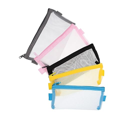 SHINEOFI Riesige Bleistiftaufbewahrung Federmäppchen Mit Großer Kapazität Mesh-prüfungstasche Tragbares Schultaschenzubehör 5-teiliges Schreibwaren-Organizer von SHINEOFI