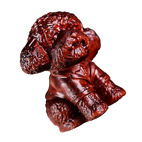 SHINEOFI Schlüsselanhänger Welpenstatue Desktop-tierverzierung Sammelbare Hundefiguren Hundeanhänger Selber Machen Chinesische Sternzeichenfiguren Schlüsselzubehör Handschmuck Hölzern von SHINEOFI