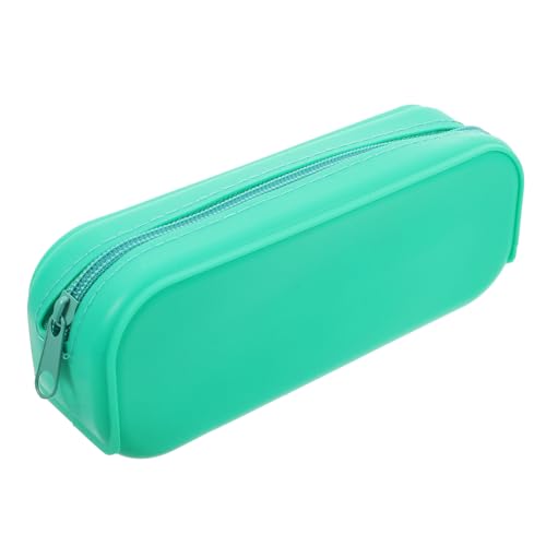 SHINEOFI Silikon-Feder Mäppchen Etui Federmäppchen Klein Apfel-federmäppchen Stifttasche Kosmetiktasche Bleistift Aufbewahrungstasche Federmäppchen Ästhetik Light Green Kieselgel von SHINEOFI