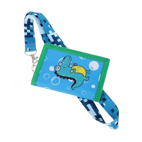 SHINEOFI Stylischer Junge Mädchen-geldbeutel Für Jungen Mit Cartoon-design Langlebige Canvas-bauweise Dreifach Gefaltet Mit Reißverschluss Und Umhängeband Praktisch Und Geräumig Für Karten von SHINEOFI